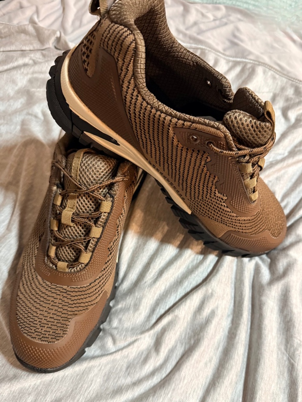 ULOGU Men’s Hiking Trail Shoes Brown Outdoor Sneakers EU Size 46 New